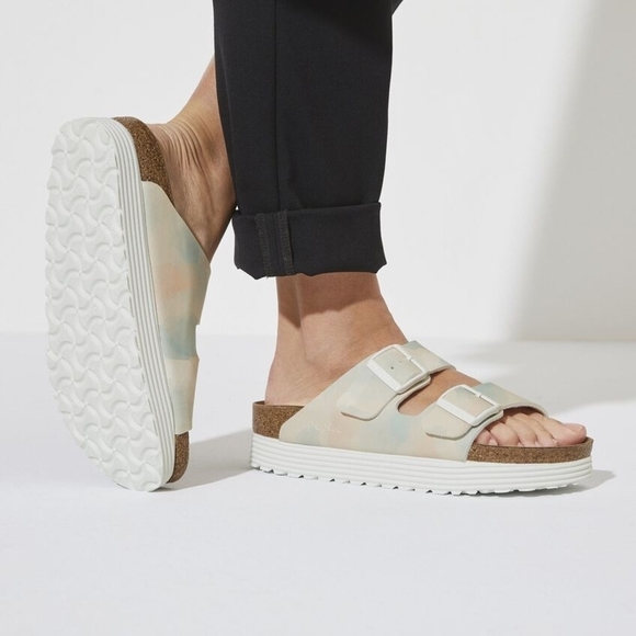 Birkenstock Arizona Flex Platform Sandals – Watercolor Pink/Blue (EU 37) NWT - Picture 1 of 8